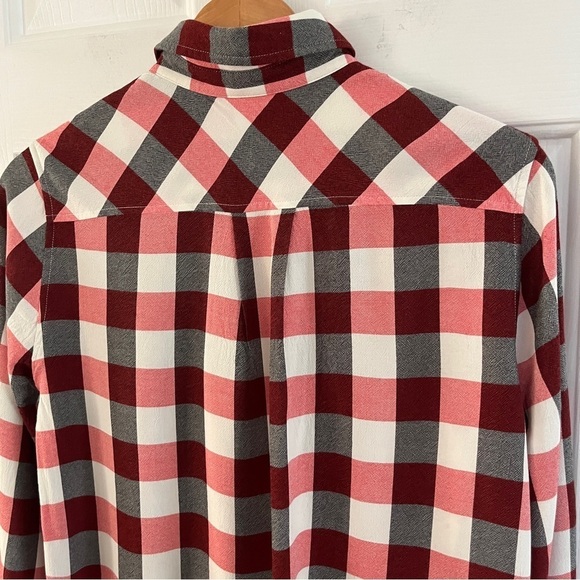 Rag & Bone Camille Surplus Plaid High-Low Blouse M - Picture 8 of 9